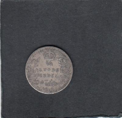 Beschrijving: 1/4 Rupee  EDWARD VII